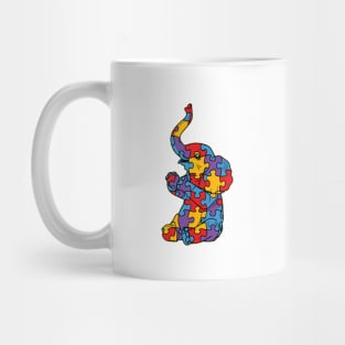 Autism Elephant Autistic Puzzle Pieces - ASD Support SPED Teacher Mug